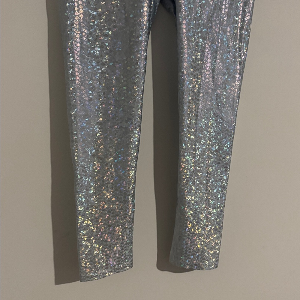 Emily Hsu Designs Silver Holographic High-Waist Leggings - Picture 11 of 12